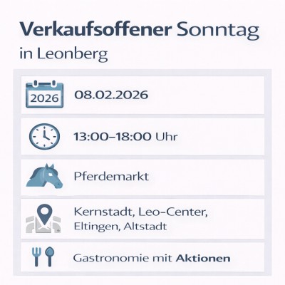 Verkaufsoffener Sonntag zum Pferdemarkt in Leonberg